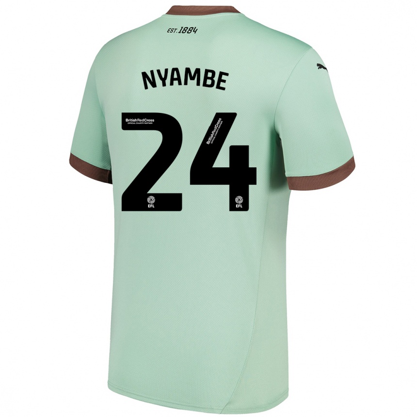 Niño Fútbol Camiseta Ryan Nyambe #24 Verde Pálido 2ª Equipación 2024/25 México