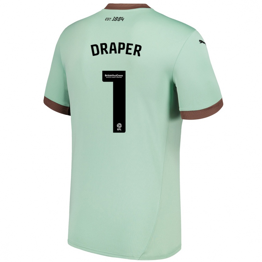 Niño Fútbol Camiseta Anna Draper #1 Verde Pálido 2ª Equipación 2024/25 México