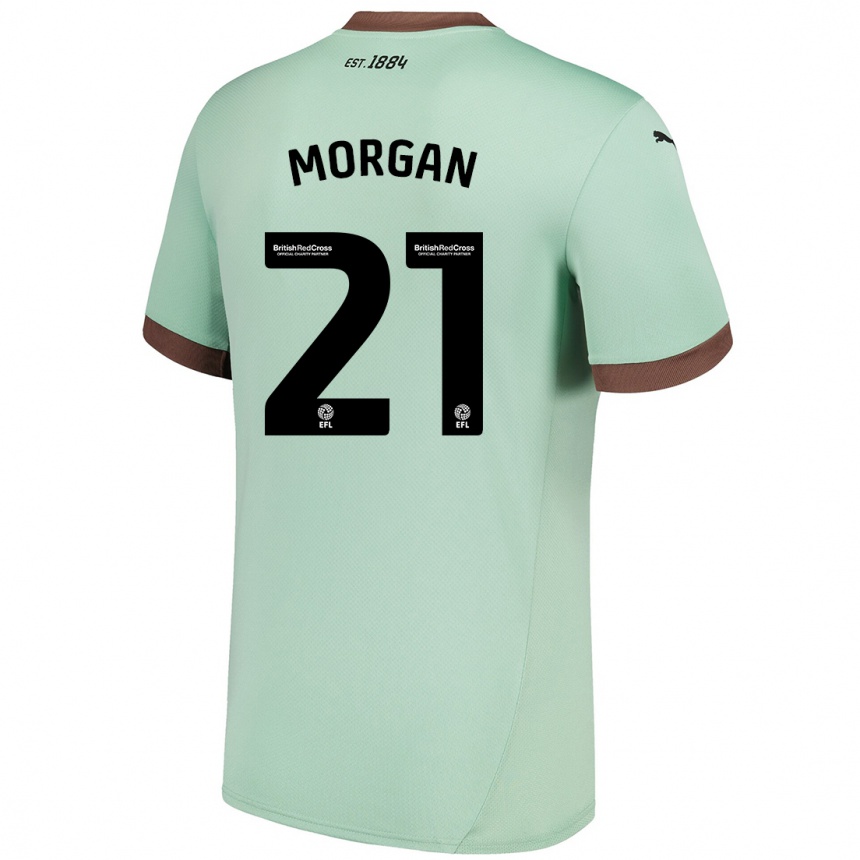 Niño Fútbol Camiseta Sarah Morgan #21 Verde Pálido 2ª Equipación 2024/25 México