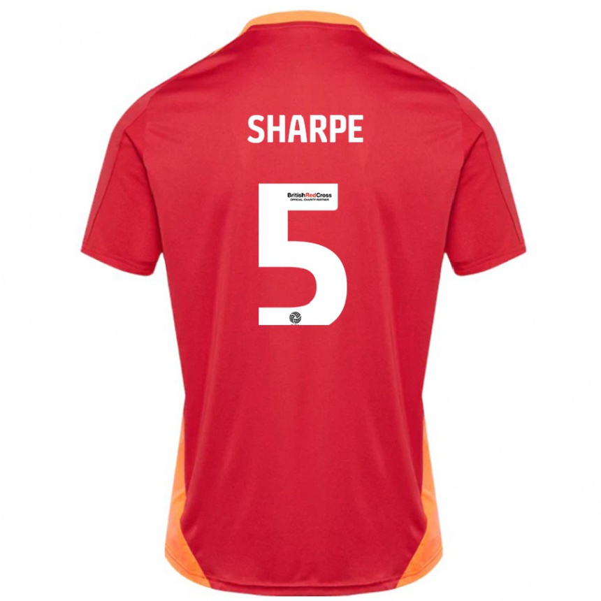 Niño Fútbol Camiseta Manfy Sharpe #5 Azul Blanquecino 2ª Equipación 2024/25 México