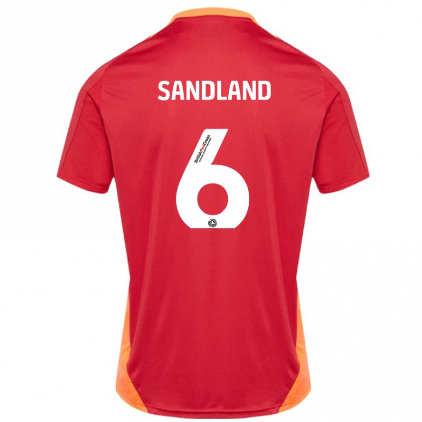 Niño Fútbol Camiseta Jess Sandland #6 Azul Blanquecino 2ª Equipación 2024/25 México