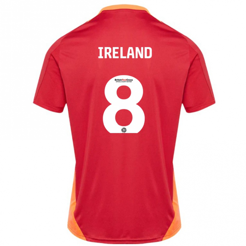 Niño Fútbol Camiseta Beth Ireland #8 Azul Blanquecino 2ª Equipación 2024/25 México