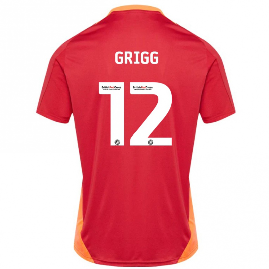 Niño Fútbol Camiseta Katie Grigg #12 Azul Blanquecino 2ª Equipación 2024/25 México