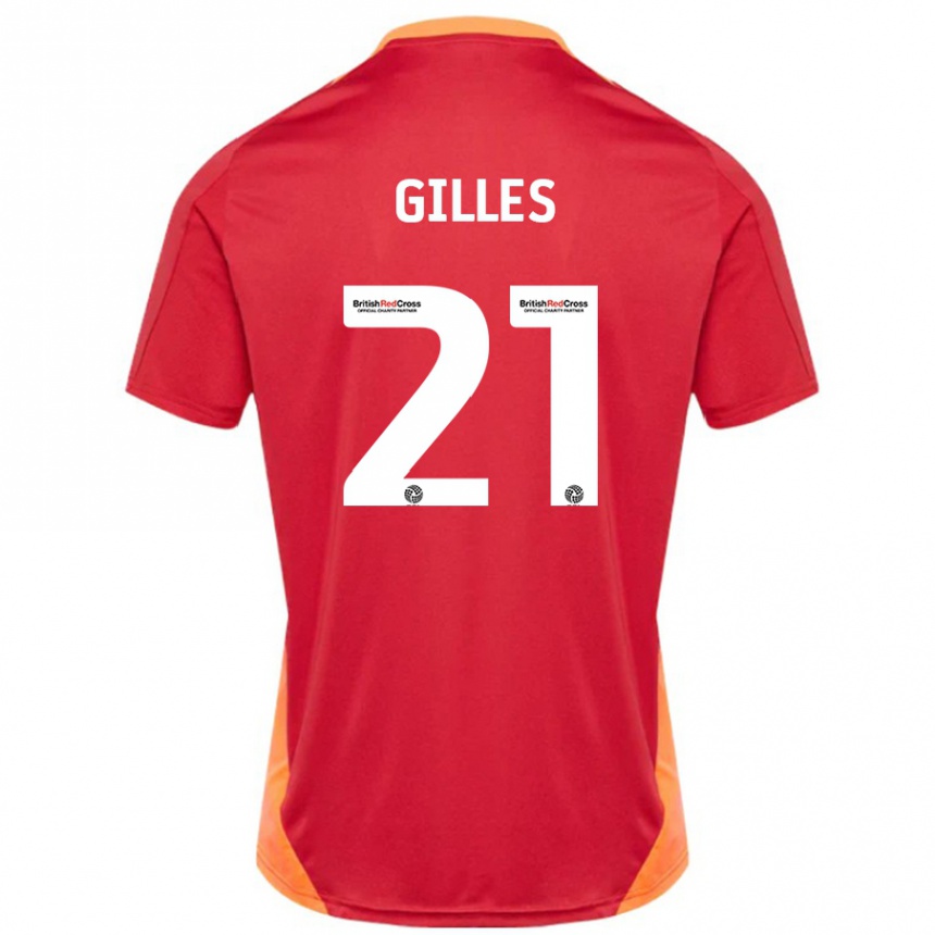 Niño Fútbol Camiseta Sophie Gilles #21 Azul Blanquecino 2ª Equipación 2024/25 México