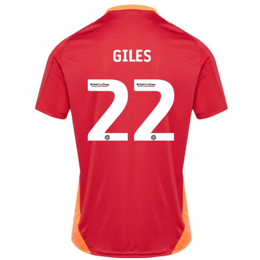 Niño Fútbol Camiseta Olivia Giles #22 Azul Blanquecino 2ª Equipación 2024/25 México