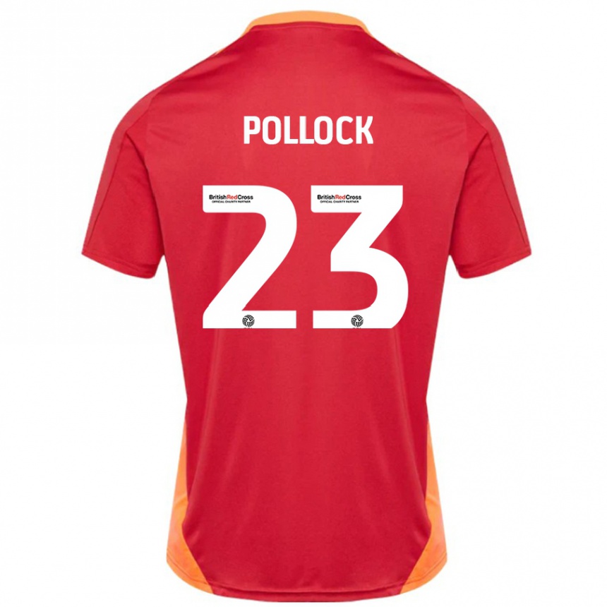 Niño Fútbol Camiseta Amber Pollock #23 Azul Blanquecino 2ª Equipación 2024/25 México