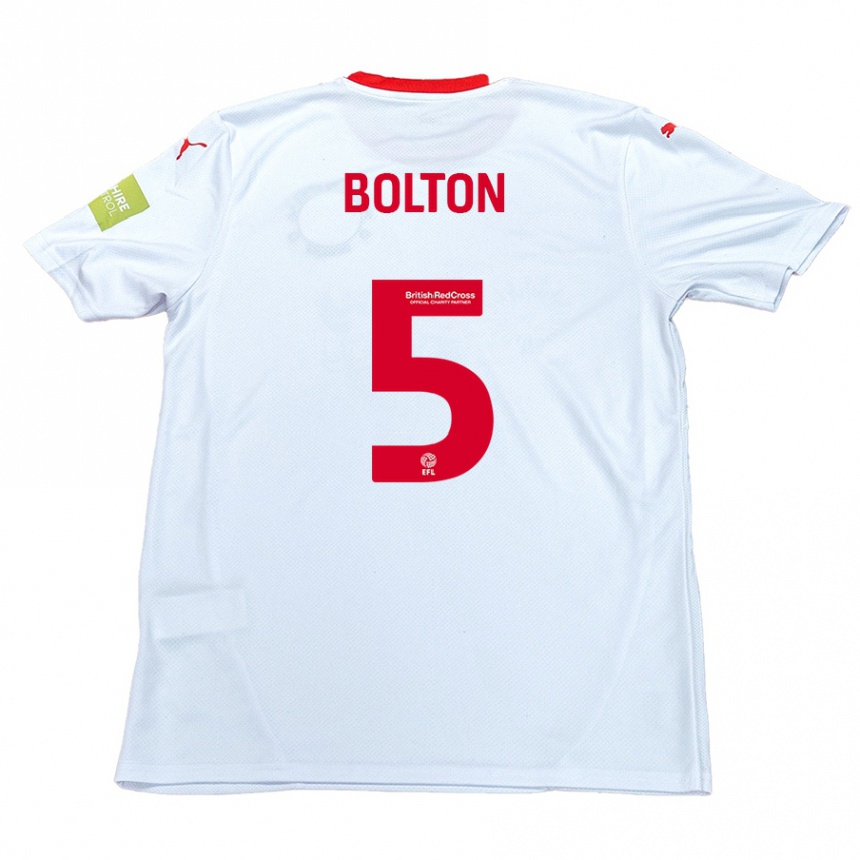 Niño Fútbol Camiseta James Bolton #5 Blanco 2ª Equipación 2024/25 México