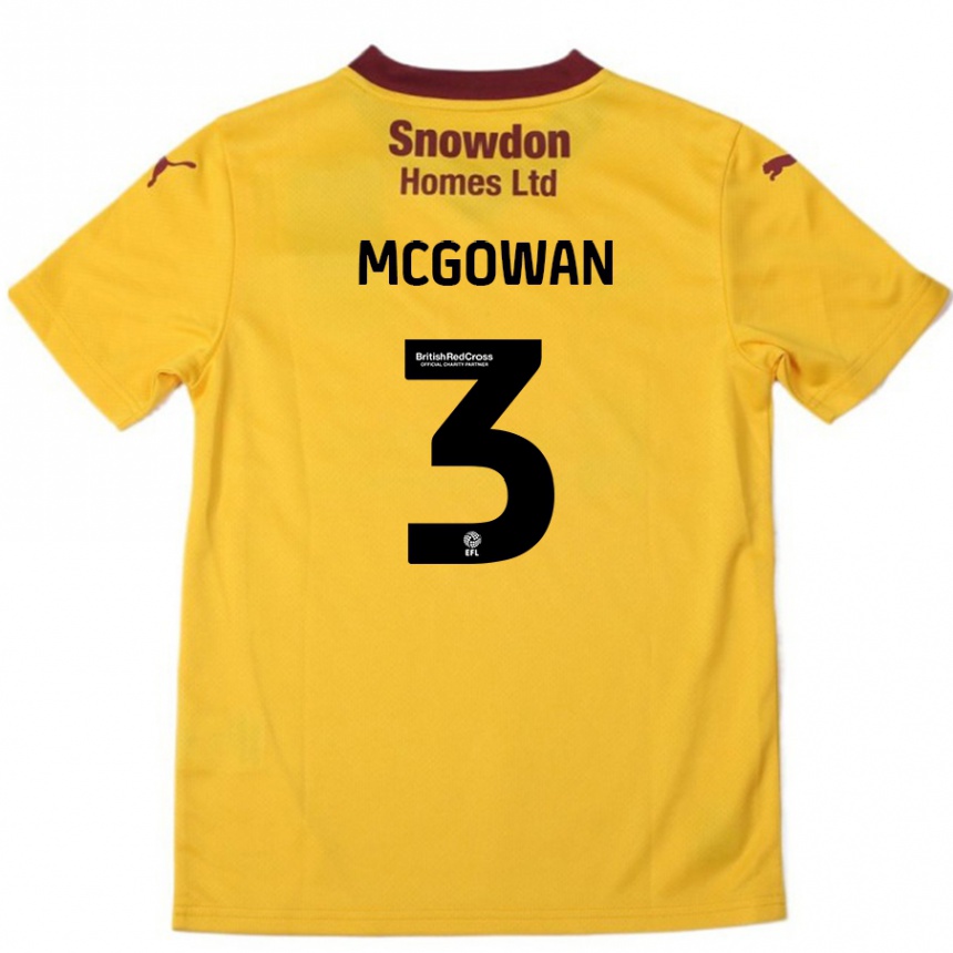 Niño Fútbol Camiseta Aaron Mcgowan #3 Naranja Borgoña 2ª Equipación 2024/25 México