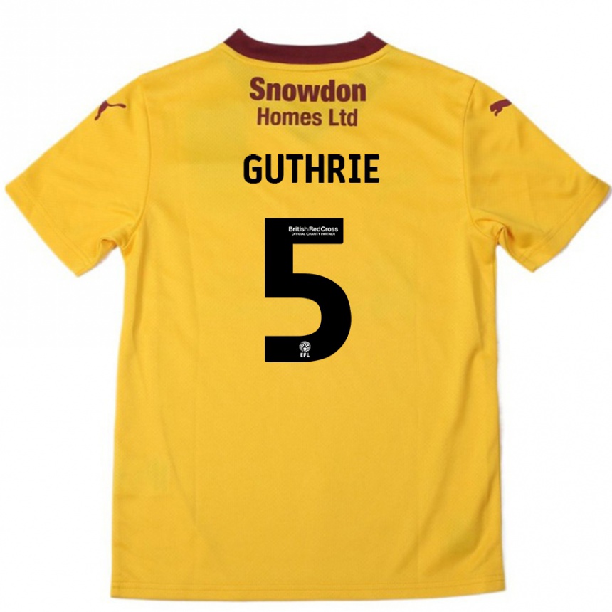 Niño Fútbol Camiseta Jon Guthrie #5 Naranja Borgoña 2ª Equipación 2024/25 México