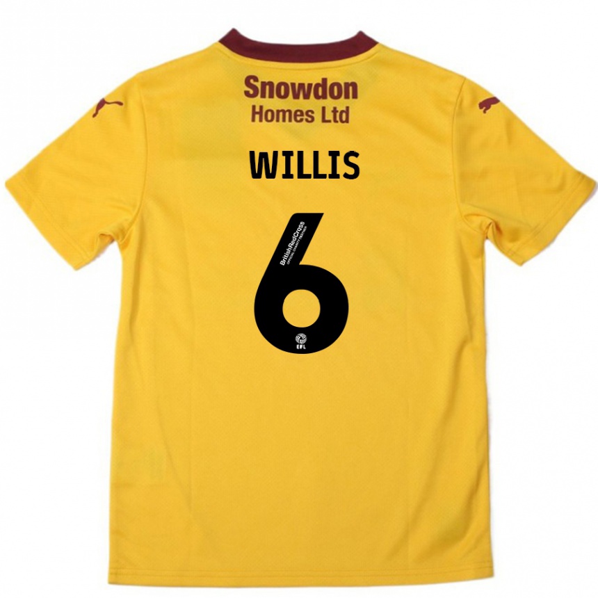 Niño Fútbol Camiseta Jordan Willis #6 Naranja Borgoña 2ª Equipación 2024/25 México