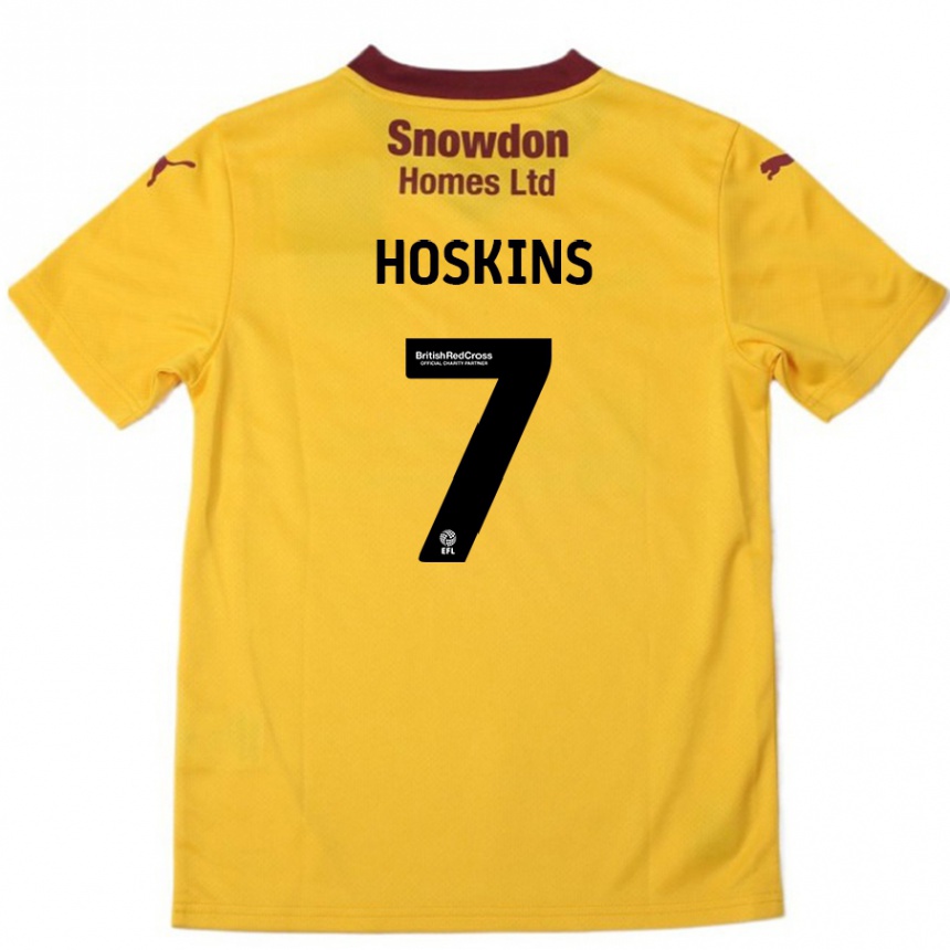 Niño Fútbol Camiseta Sam Hoskins #7 Naranja Borgoña 2ª Equipación 2024/25 México