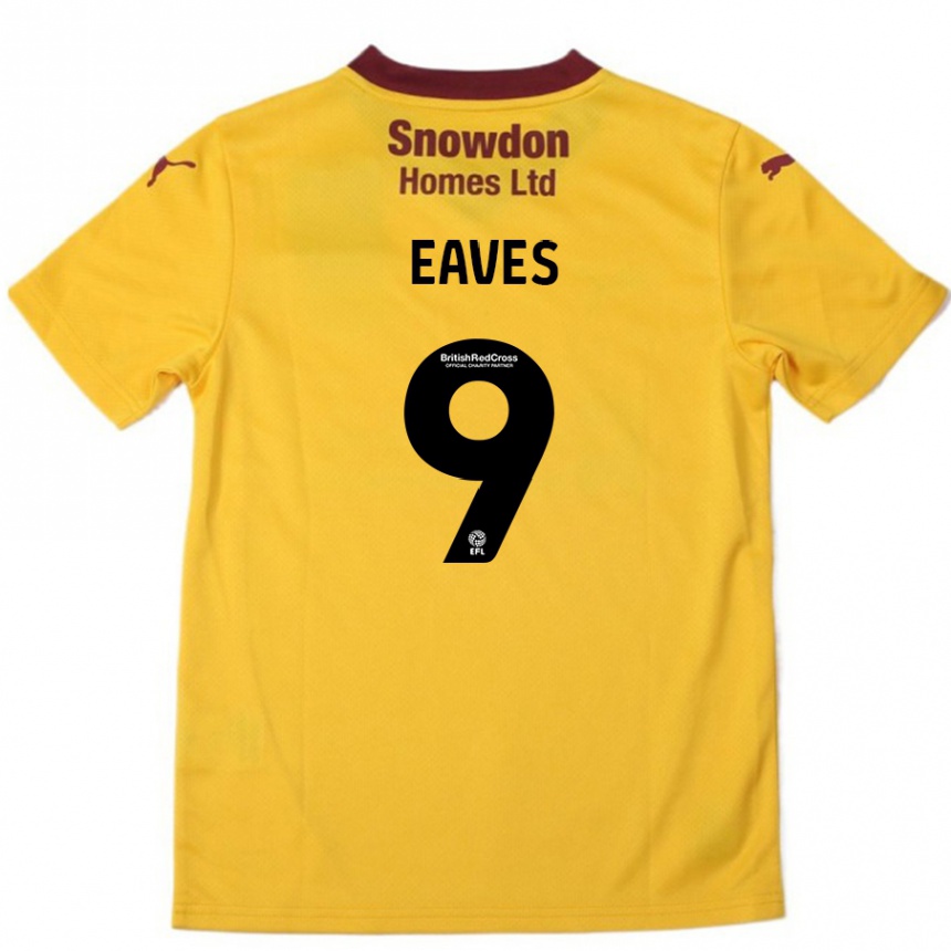 Niño Fútbol Camiseta Tom Eaves #9 Naranja Borgoña 2ª Equipación 2024/25 México