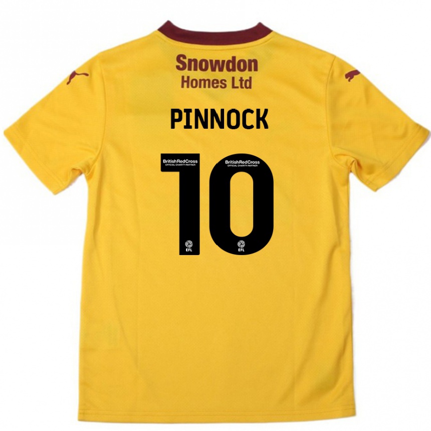 Niño Fútbol Camiseta Mitch Pinnock #10 Naranja Borgoña 2ª Equipación 2024/25 México