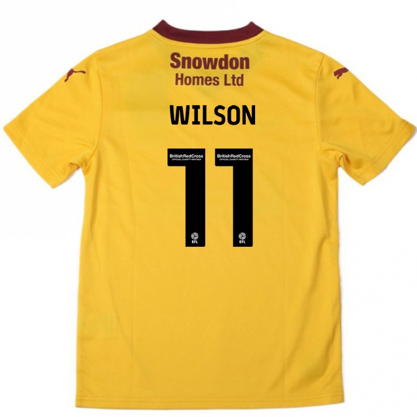 Niño Fútbol Camiseta James Wilson #11 Naranja Borgoña 2ª Equipación 2024/25 México