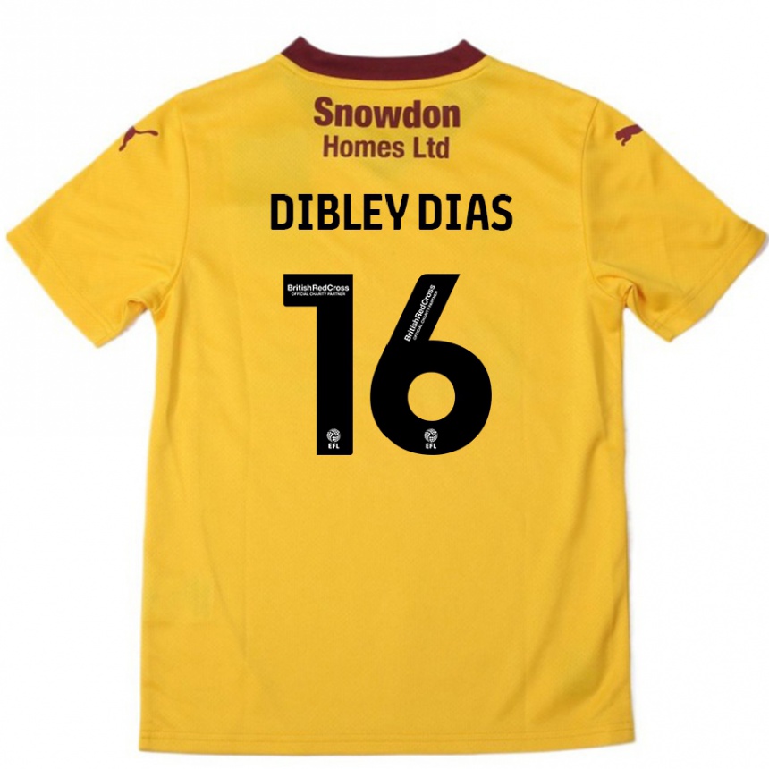 Niño Fútbol Camiseta Matt Dibley-Dias #16 Naranja Borgoña 2ª Equipación 2024/25 México