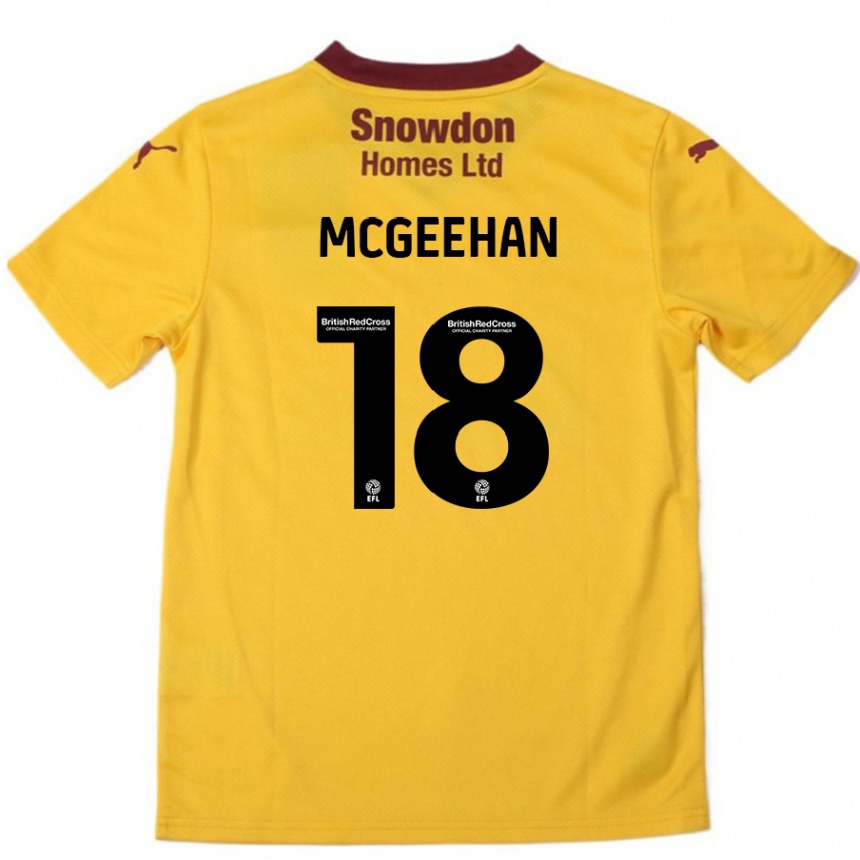 Niño Fútbol Camiseta Cameron Mcgeehan #18 Naranja Borgoña 2ª Equipación 2024/25 México