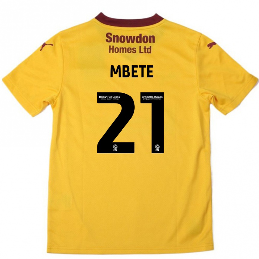 Niño Fútbol Camiseta Luke Mbete #21 Naranja Borgoña 2ª Equipación 2024/25 México