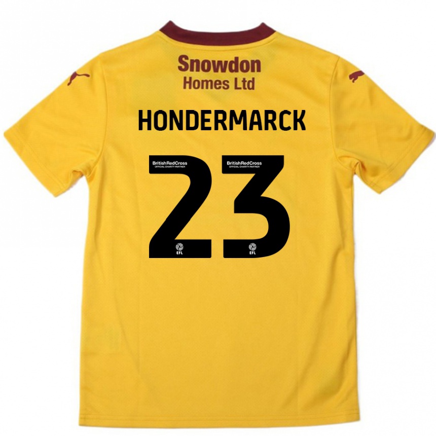 Niño Fútbol Camiseta William Hondermarck #23 Naranja Borgoña 2ª Equipación 2024/25 México