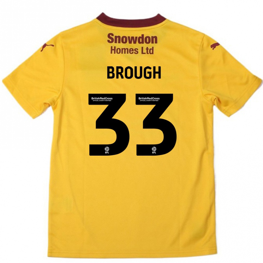 Niño Fútbol Camiseta Patrick Brough #33 Naranja Borgoña 2ª Equipación 2024/25 México