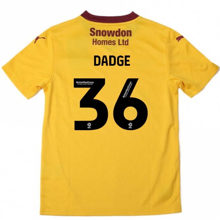 Niño Fútbol Camiseta James Dadge #36 Naranja Borgoña 2ª Equipación 2024/25 México