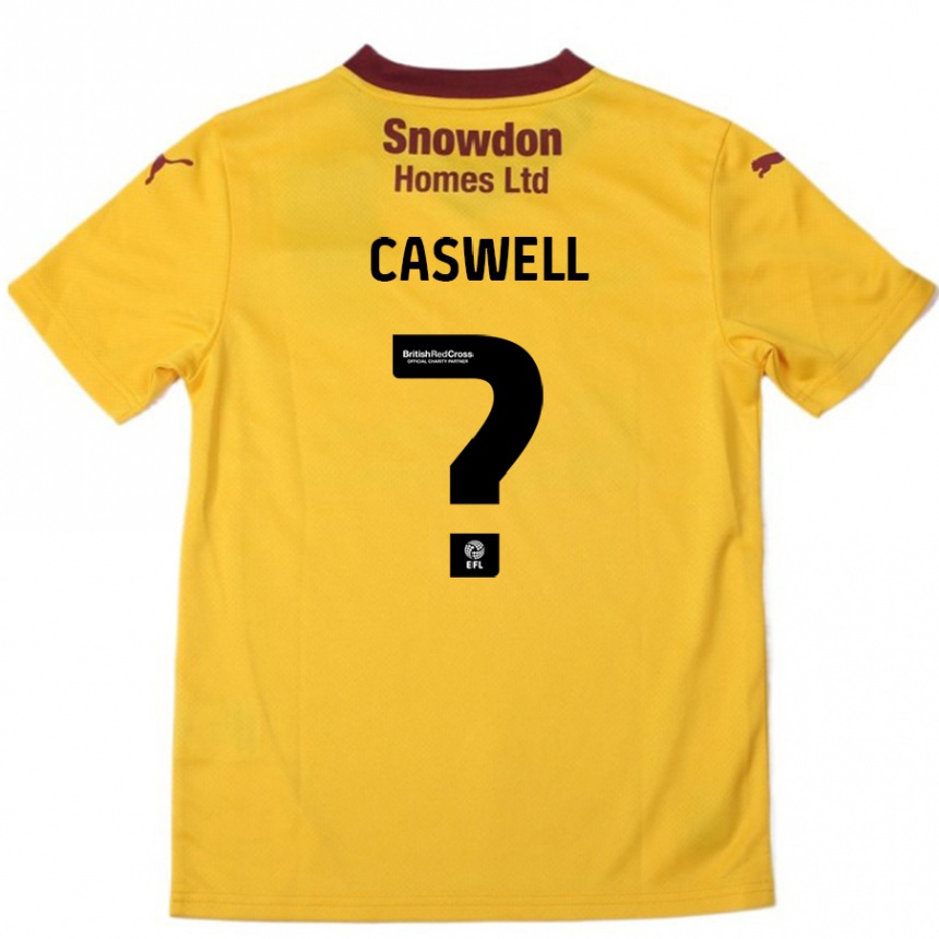 Niño Fútbol Camiseta Jordan Caswell #0 Naranja Borgoña 2ª Equipación 2024/25 México