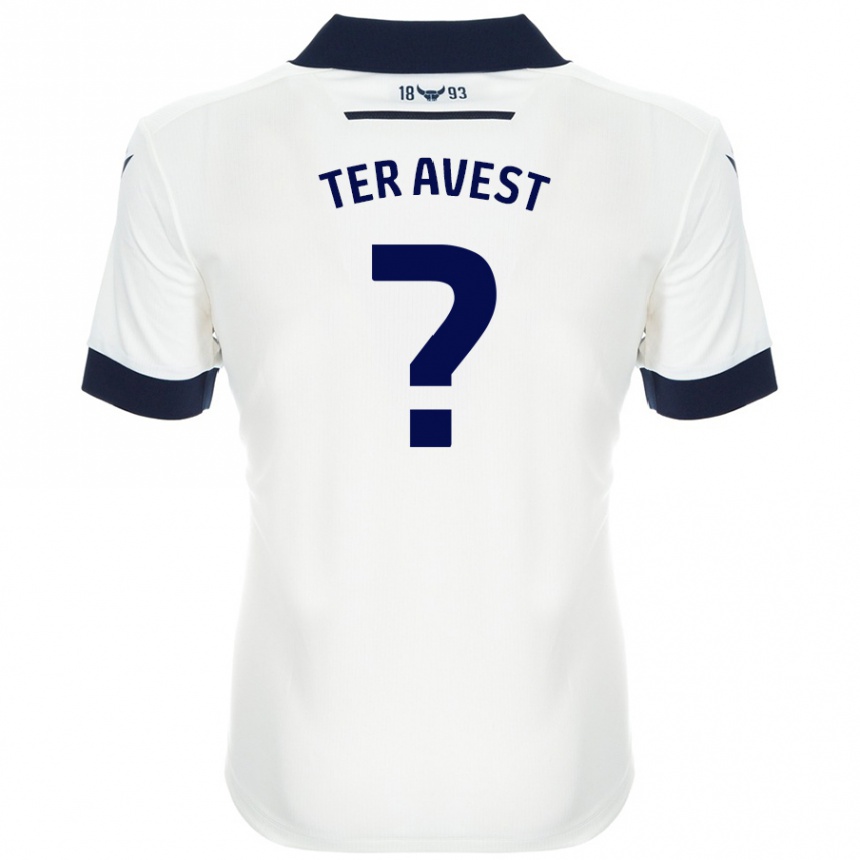 Niño Fútbol Camiseta Hidde Ter Avest #0 Blanco Azul Marino 2ª Equipación 2024/25 México