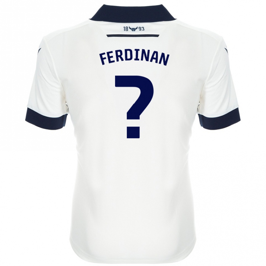 Niño Fútbol Camiseta Marselino Ferdinan #0 Blanco Azul Marino 2ª Equipación 2024/25 México