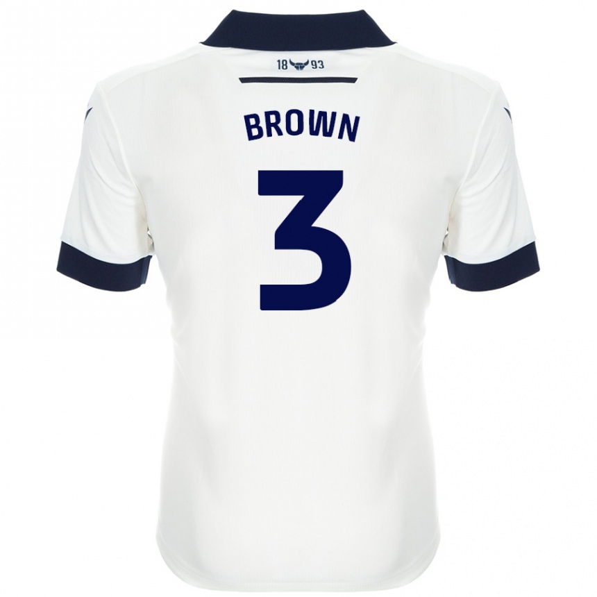 Niño Fútbol Camiseta Ciaron Brown #3 Blanco Azul Marino 2ª Equipación 2024/25 México