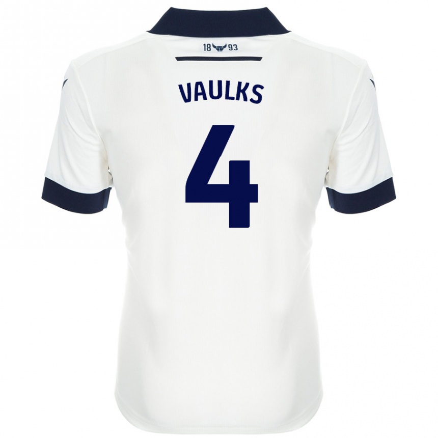 Niño Fútbol Camiseta Will Vaulks #4 Blanco Azul Marino 2ª Equipación 2024/25 México