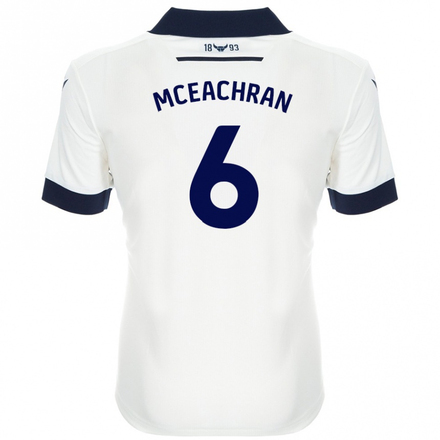 Niño Fútbol Camiseta Josh Mceachran #6 Blanco Azul Marino 2ª Equipación 2024/25 México