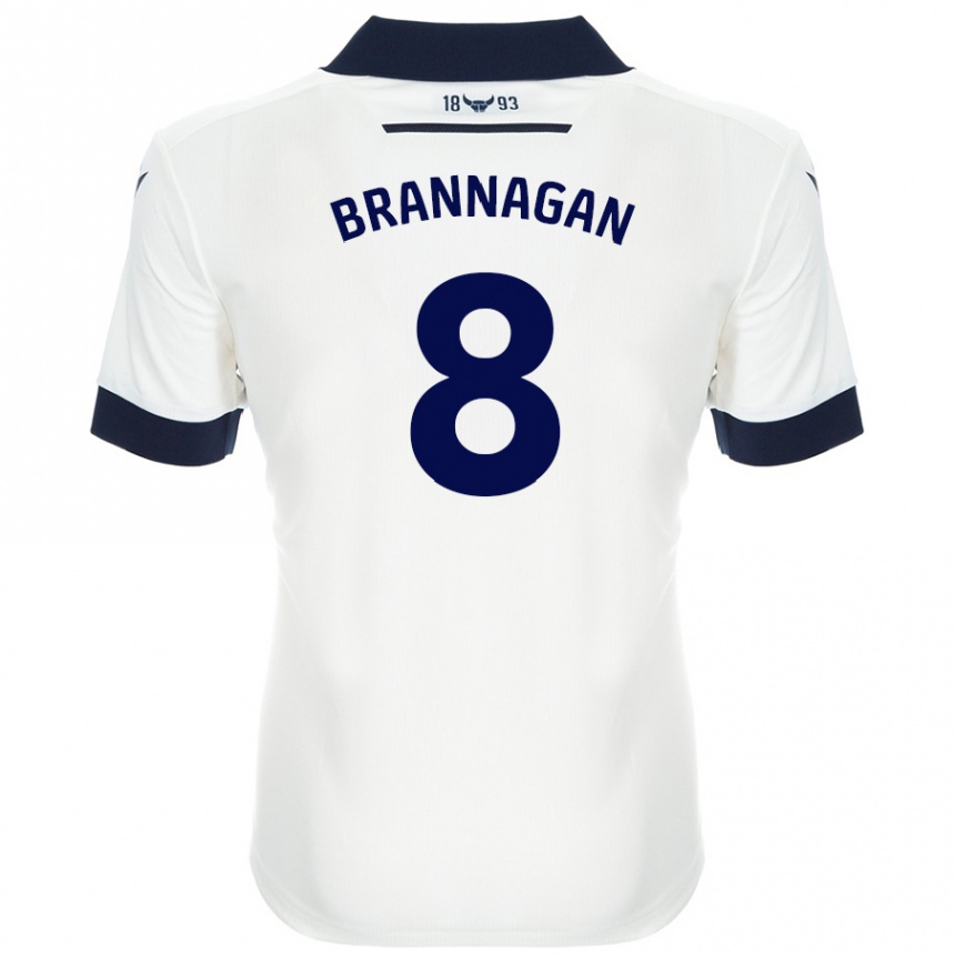 Niño Fútbol Camiseta Cameron Brannagan #8 Blanco Azul Marino 2ª Equipación 2024/25 México