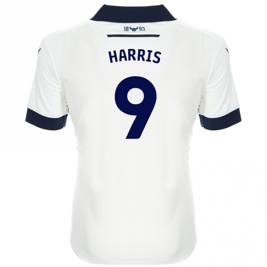 Niño Fútbol Camiseta Mark Harris #9 Blanco Azul Marino 2ª Equipación 2024/25 México