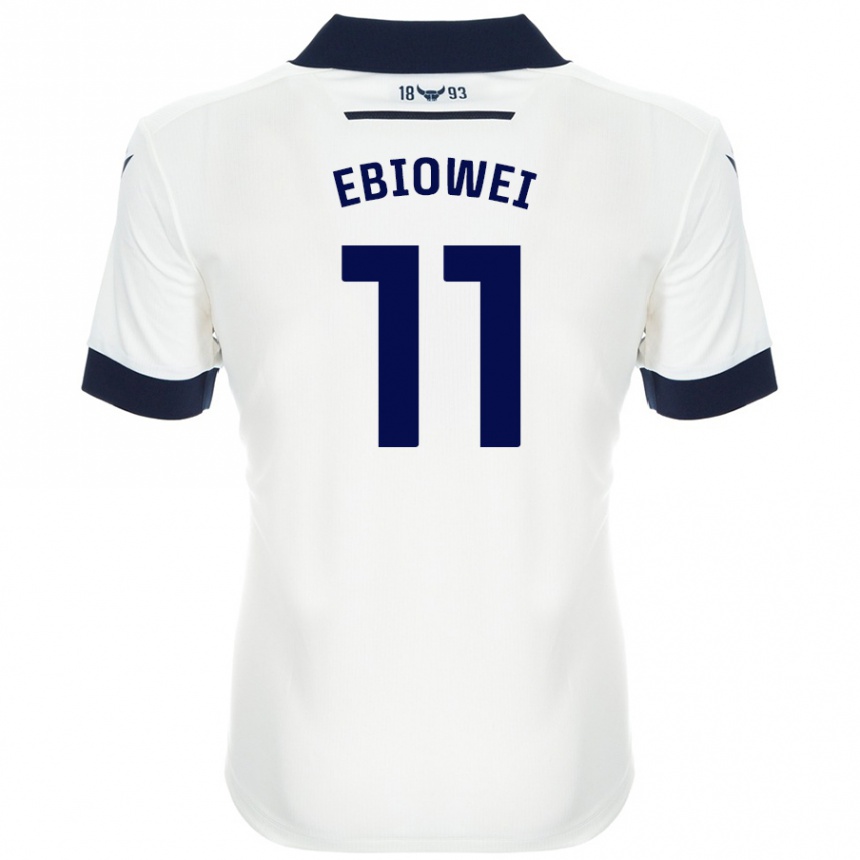 Niño Fútbol Camiseta Malcolm Ebiowei #11 Blanco Azul Marino 2ª Equipación 2024/25 México