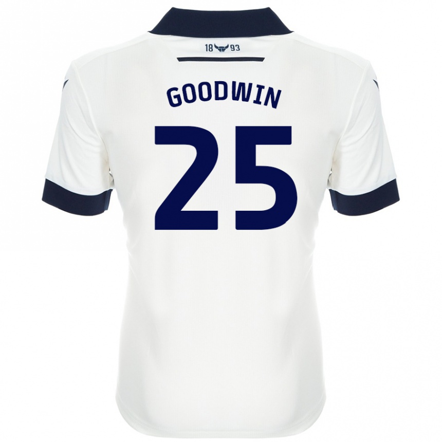 Niño Fútbol Camiseta Will Goodwin #25 Blanco Azul Marino 2ª Equipación 2024/25 México