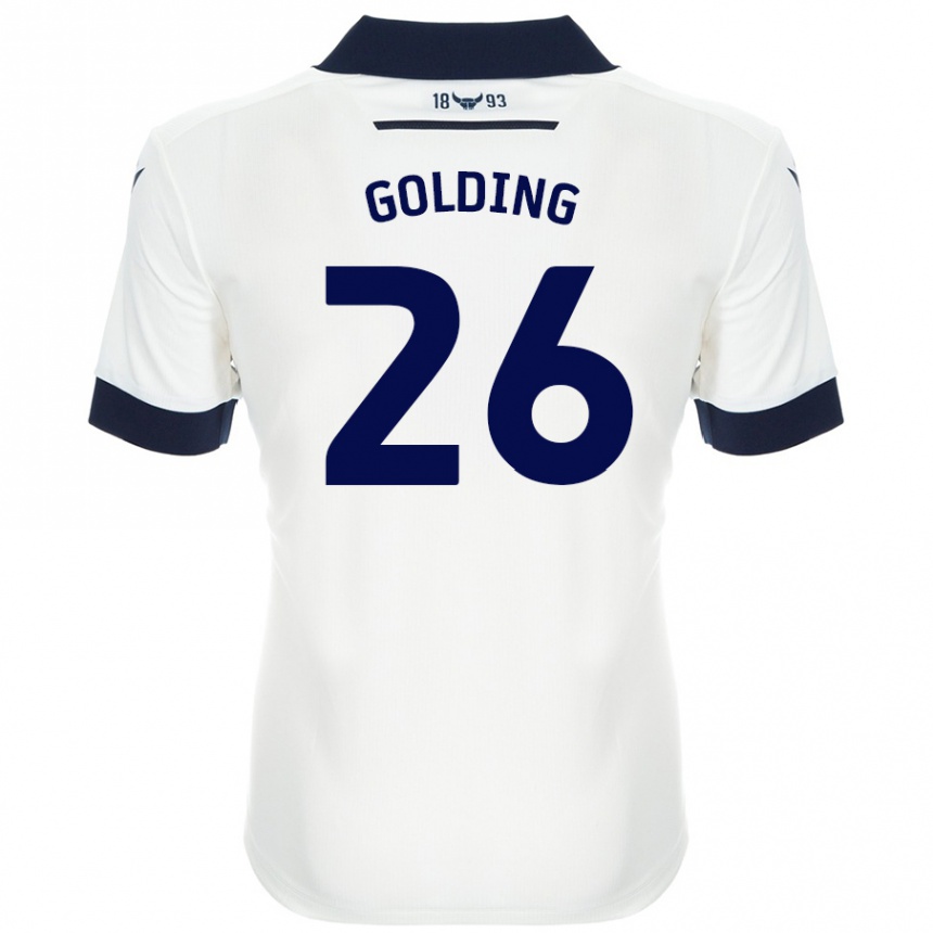 Niño Fútbol Camiseta James Golding #26 Blanco Azul Marino 2ª Equipación 2024/25 México