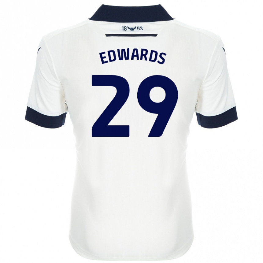 Niño Fútbol Camiseta Kyle Edwards #29 Blanco Azul Marino 2ª Equipación 2024/25 México