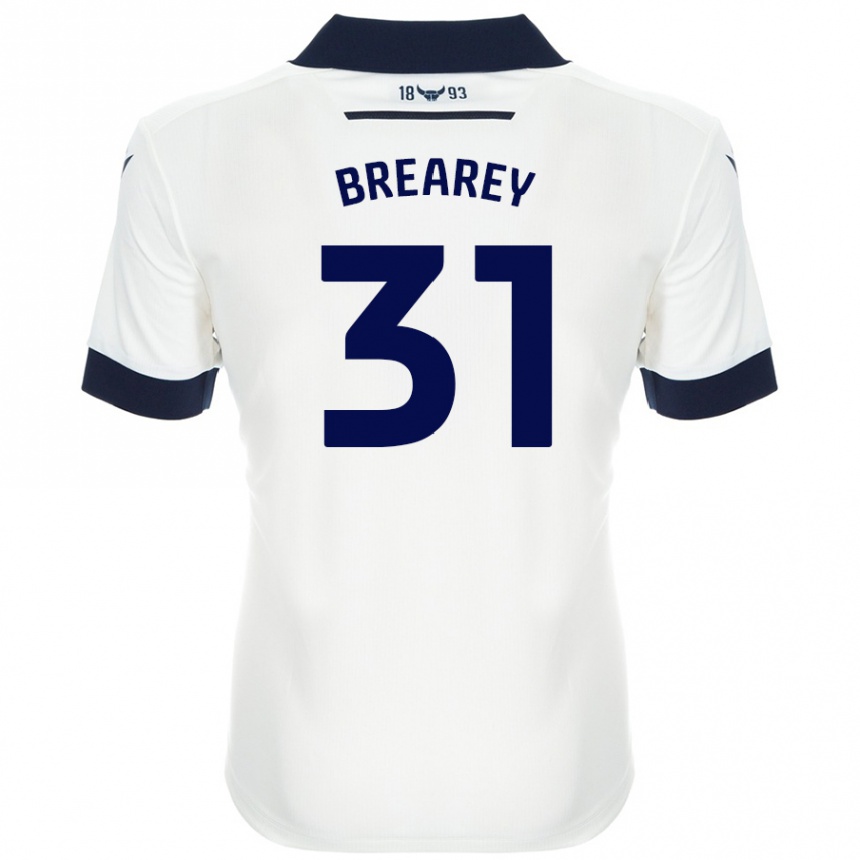 Niño Fútbol Camiseta Eddie Brearey #31 Blanco Azul Marino 2ª Equipación 2024/25 México