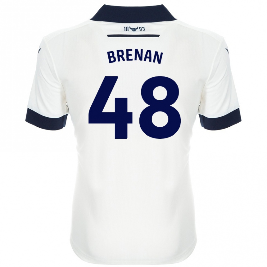 Niño Fútbol Camiseta Tobias Brenan #48 Blanco Azul Marino 2ª Equipación 2024/25 México