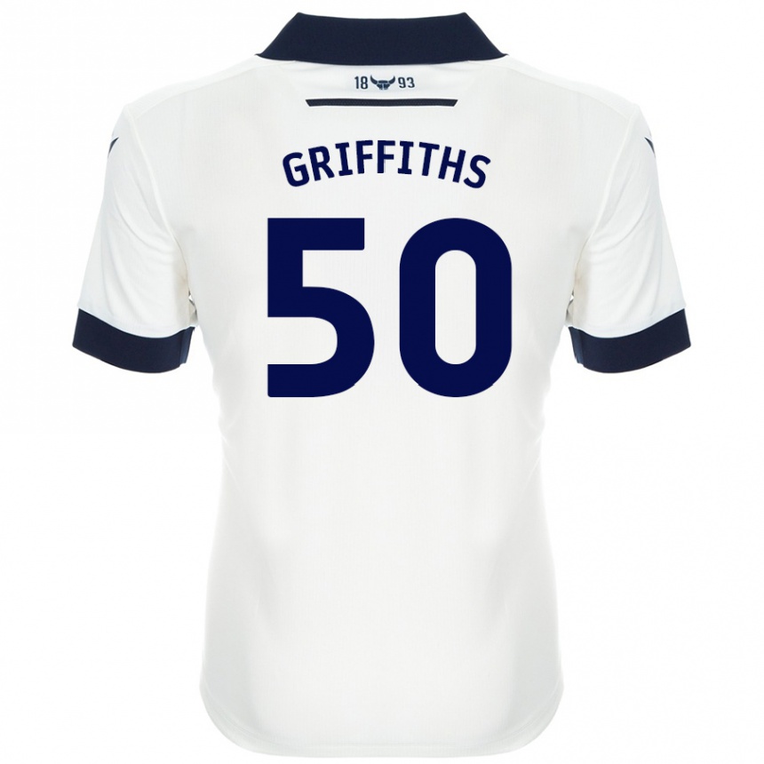 Niño Fútbol Camiseta Louis Griffiths #50 Blanco Azul Marino 2ª Equipación 2024/25 México