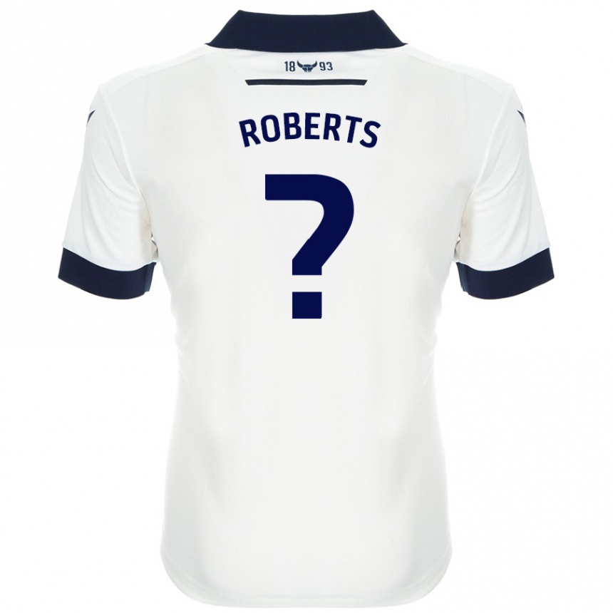 Niño Fútbol Camiseta Amber Roberts #0 Blanco Azul Marino 2ª Equipación 2024/25 México