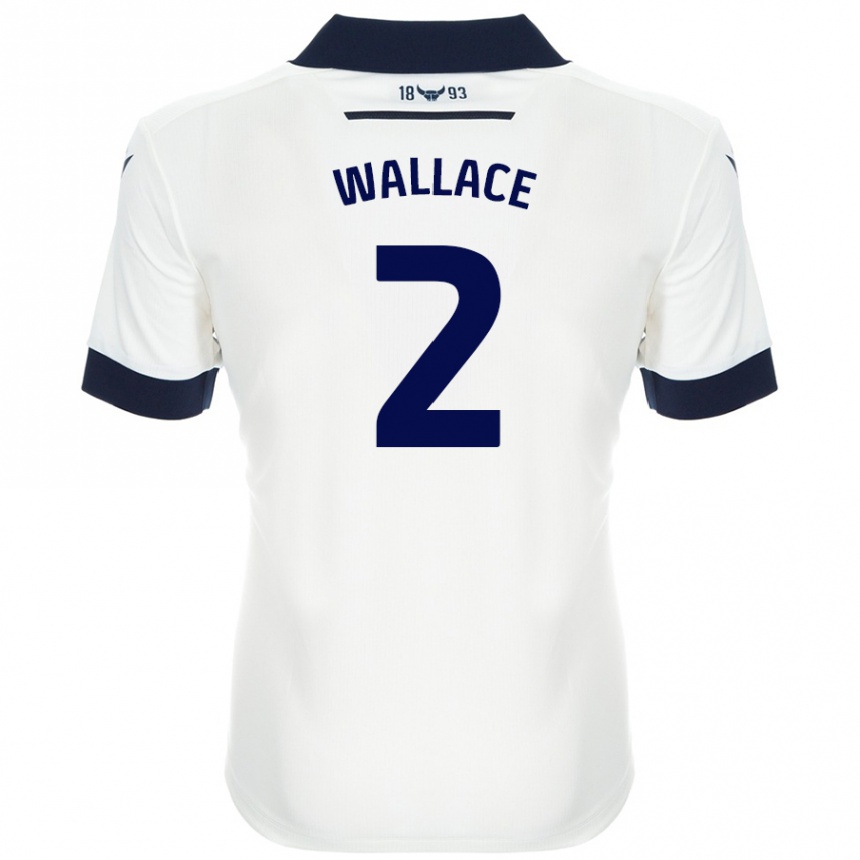 Niño Fútbol Camiseta Emily Wallace #2 Blanco Azul Marino 2ª Equipación 2024/25 México