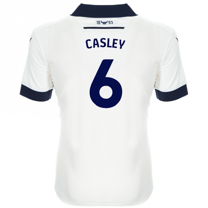 Niño Fútbol Camiseta Riva Casley #6 Blanco Azul Marino 2ª Equipación 2024/25 México