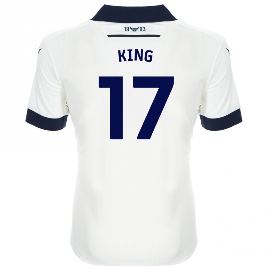 Niño Fútbol Camiseta Sarah King #17 Blanco Azul Marino 2ª Equipación 2024/25 México