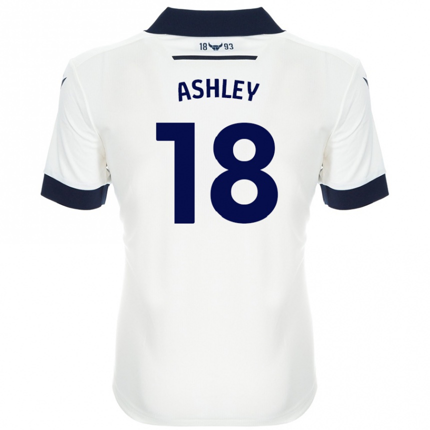 Niño Fútbol Camiseta Alex Ashley #18 Blanco Azul Marino 2ª Equipación 2024/25 México