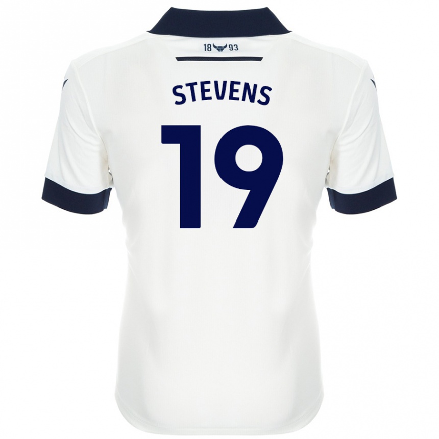 Niño Fútbol Camiseta Lily Stevens #19 Blanco Azul Marino 2ª Equipación 2024/25 México