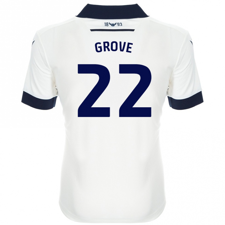 Niño Fútbol Camiseta Jade Grove #22 Blanco Azul Marino 2ª Equipación 2024/25 México