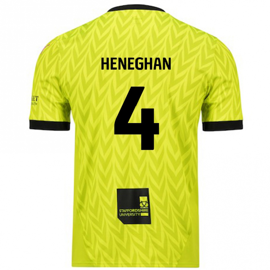 Niño Fútbol Camiseta Ben Heneghan #4 Verde Fluorescente 2ª Equipación 2024/25 México