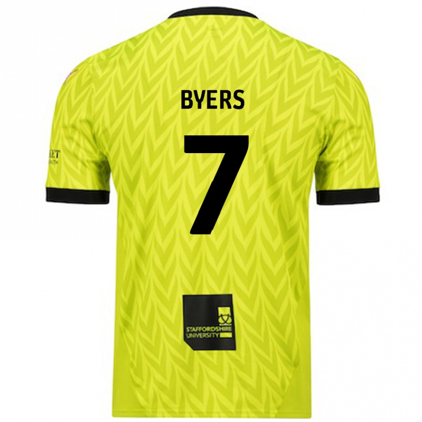 Niño Fútbol Camiseta George Byers #7 Verde Fluorescente 2ª Equipación 2024/25 México