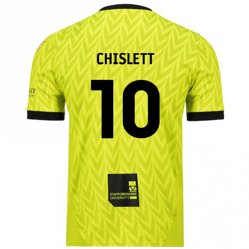 Niño Fútbol Camiseta Ethan Chislett #10 Verde Fluorescente 2ª Equipación 2024/25 México