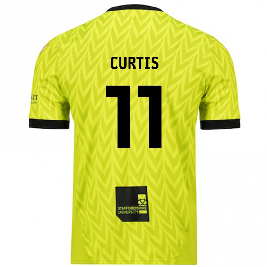 Niño Fútbol Camiseta Ronan Curtis #11 Verde Fluorescente 2ª Equipación 2024/25 México